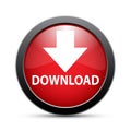 Download button illustration with down arrow icon isolated. Load symbol - vector Royalty Free Stock Photo